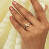 0.35 Ct. IGI Certified Natural Diamond 18k Yellow Gold Flower Ring For Wedding - view 5