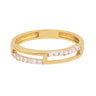 0.17 Ct. IGI Certified Natural Diamond 18k Yellow Gold Bar Ring For Girl Gift in 18kt