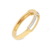 0.17 Ct. IGI Certified Natural Diamond 18k Yellow Gold Bar Ring For Girl Gift - view 5