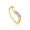 0.13 Ct. IGI Certified 18k Yellow Gold GH VS White Diamond Bypass Ring - view 2