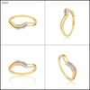 0.13 Ct. IGI Certified 18k Yellow Gold GH VS White Diamond Bypass Ring - view 6