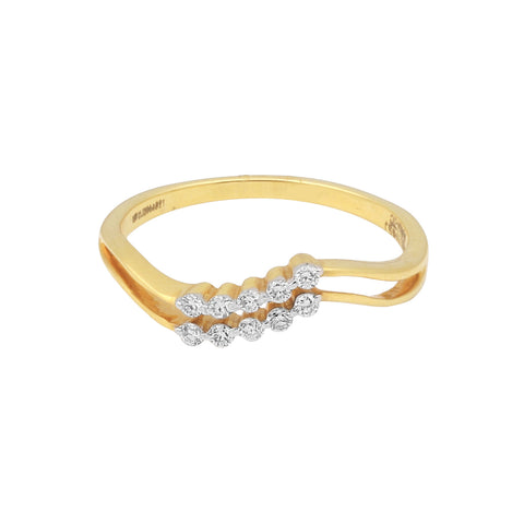 0.13 Ct. IGI Certified 18k Yellow Gold GH VS White Diamond Bypass Ring