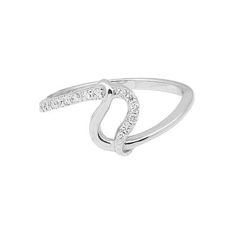0.16 Ct. IGI Certified Natural Diamond 18k White Gold Loop Ring For Women