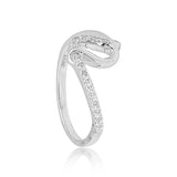 0.16 Ct. IGI Certified Natural Diamond 18k White Gold Loop Ring For Women - view 4