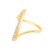 0.22 Ct. IGI Certified Natural Diamond 18k Yellow Gold Bar Ring For Women Gift - view 4