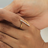 0.22 Ct. IGI Certified Natural Diamond 18k Yellow Gold Bar Ring For Women Gift - view 7