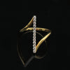 0.22 Ct. IGI Certified Natural Diamond 18k Yellow Gold Bar Ring For Women Gift - view 5