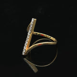 0.22 Ct. IGI Certified Natural Diamond 18k Yellow Gold Bar Ring For Women Gift - view 6