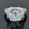 Certified 4.45ct VS1 Radiant White Moissanite Ring for Gift Use 18K Gold Plated Ver 18K Gold Plated