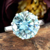Certified 7.75ct VS1 Blue Moissanite Ring for Love Gift 18K Gold Plated