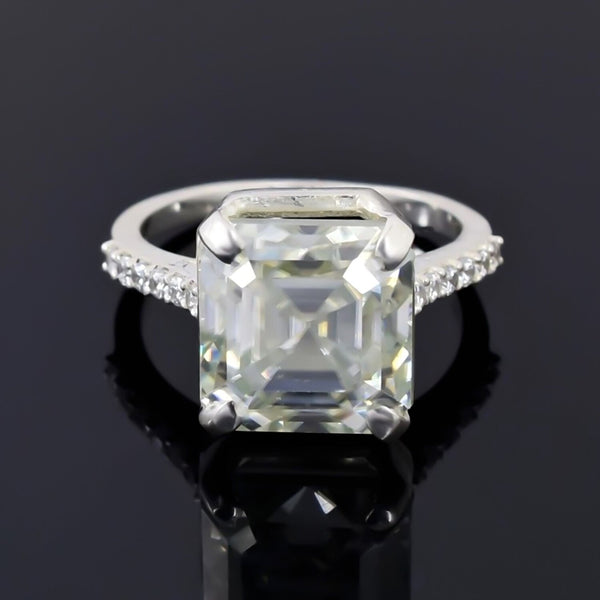 Certified 8.75ct VS1 White Moissanite Ring Jewellery for Christmas 18K Gold Plated Ve 18K Gold Plated