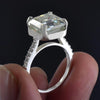 Certified 8.75ct VS1 White Moissanite Ring Jewellery for Christmas 18K Gold Plated Ve 18K Gold Plated