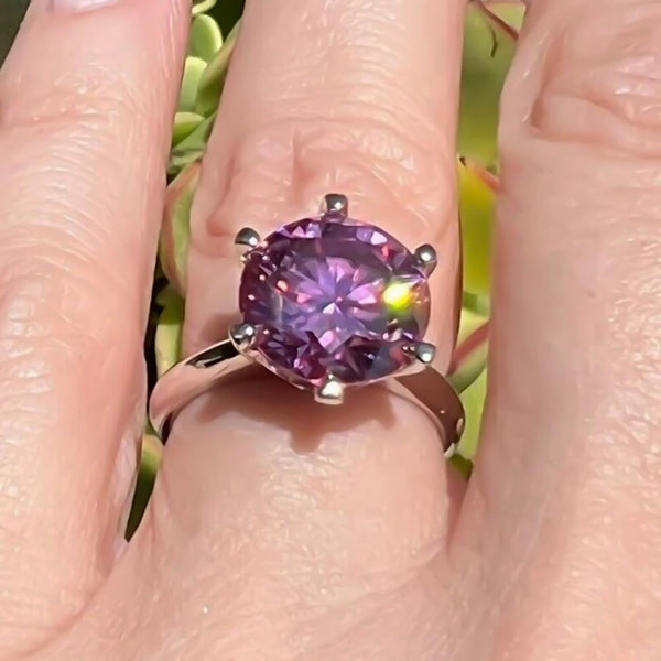 Certified 3ct VVS1 Shiny Pink Moissanite Ring in Jewellery for Love 18K Gold Plated V 18K Gold Plated