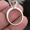 Certified 2.20ct VVS1 Pink Moissanite Solitaire Ring for Lover Gift 18K Gold Plated