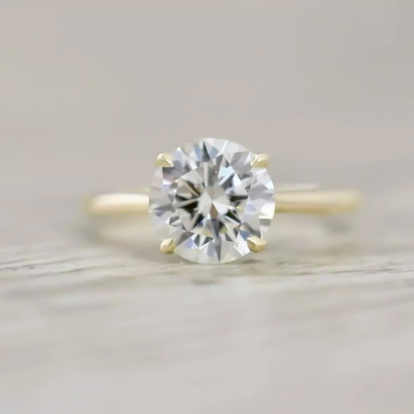 Certified 3.40ct VS1 White Moissanite Ring Jewellery Anniversary Gift 18K Gold Plated