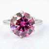 Certified 4.25ct VVS1 Round Pink Moissanite Ring Gift for Women 18K Gold Plated Ver 18K Gold Plated