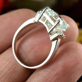 Certified 4.45ct VS1 Radiant White Moissanite Ring for Gift Use 18K Gold Plated Vermeil
