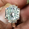 Certified 4.45ct VS1 Radiant White Moissanite Ring for Gift Use 18K Gold Plated Ver 18K Gold Plated