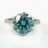 Certified 7.55ct VS1 Blue Moissanite Ring Fine Jewellery for Gift 18K Gold Plated Ver 18K Gold Plated