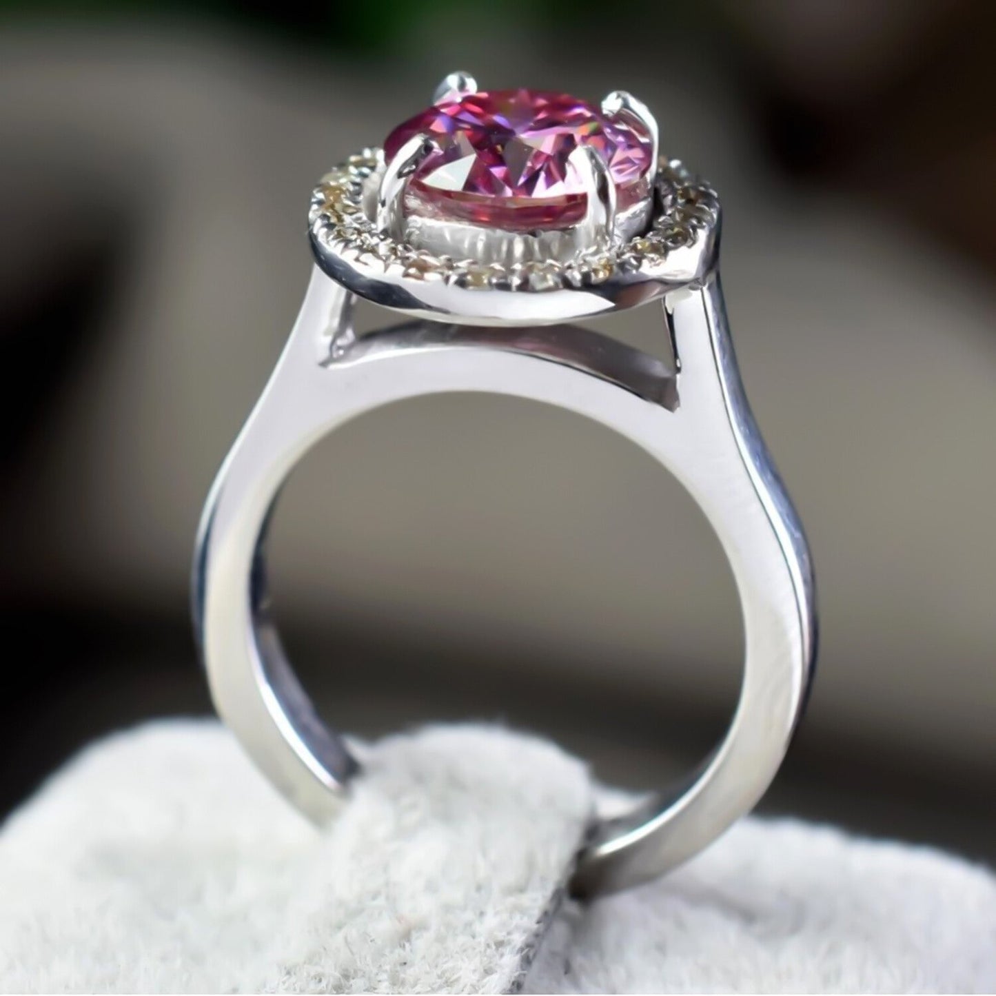 Certified 2.50ct VVS1 Pink Moissanite Ring Jewellery Birthday Gift 18K Gold Plated Ve 18K Gold Plated
