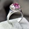 Certified 2.50ct VVS1 Pink Moissanite Ring Jewellery Birthday Gift 18K Gold Plated Ve 18K Gold Plated