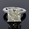 Certified 4.80ct VS1 Princess Cut White Moissanite Solitaire Ring 18K Gold Plated V 18K Gold Plated