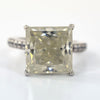 Certified 4.80ct VS1 Princess Cut White Moissanite Solitaire Ring 18K Gold Plated V 18K Gold Plated