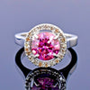 Certified 2.50ct VVS1 Pink Moissanite Ring Jewellery Birthday Gift 18K Gold Plated Ve 18K Gold Plated