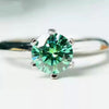 Certified 1.99ct VS1 Blue Moissanite Ring Jewellery for Women Gift 18K Gold Plated Ve 18K Gold Plated