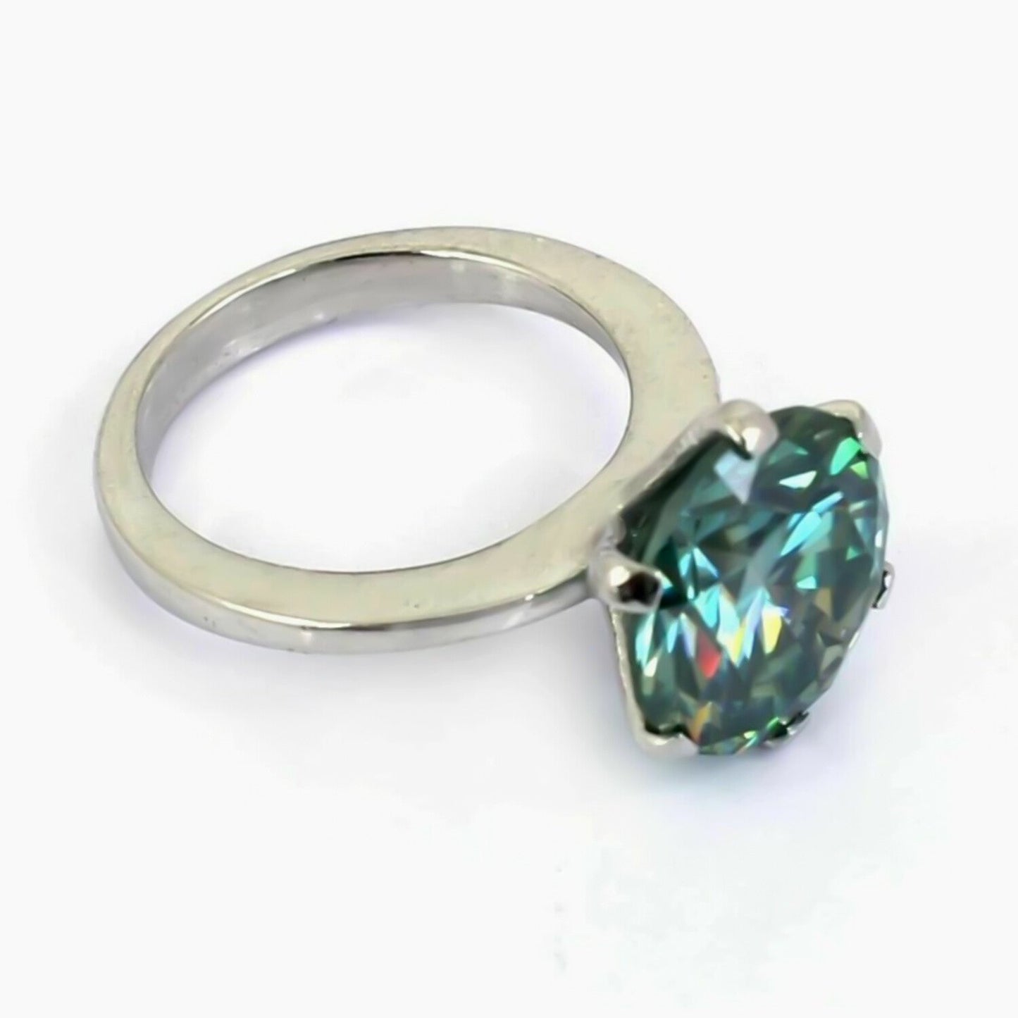 Certified 7.55ct VS1 Blue Moissanite Ring Fine Jewellery for Gift 18K Gold Plated Ver 18K Gold Plated
