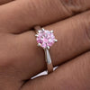 Certified 1.1ct VVS1 Pink Moissanite Ring Jewellery Gift for Women 18K Gold Plated Ve 18K Gold Plated