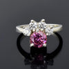 Certified 1.50ct VVS1 Pink Moissanite Ring Birthday Gift Jewellery 18K Gold Plated Ve 18K Gold Plated