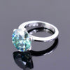 Certified 7.55ct VS1 Blue Moissanite Ring Fine Jewellery for Gift 18K Gold Plated Ver 18K Gold Plated