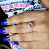 Certified 1.5ct VVS1 Pink Moissanite Solitaire Ring for Gift Use 18K Gold Plated Ve 18K Gold Plated