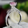 Certified 1.1ct VVS1 Pink Moissanite Ring Jewellery Gift for Women 18K Gold Plated Ve 18K Gold Plated