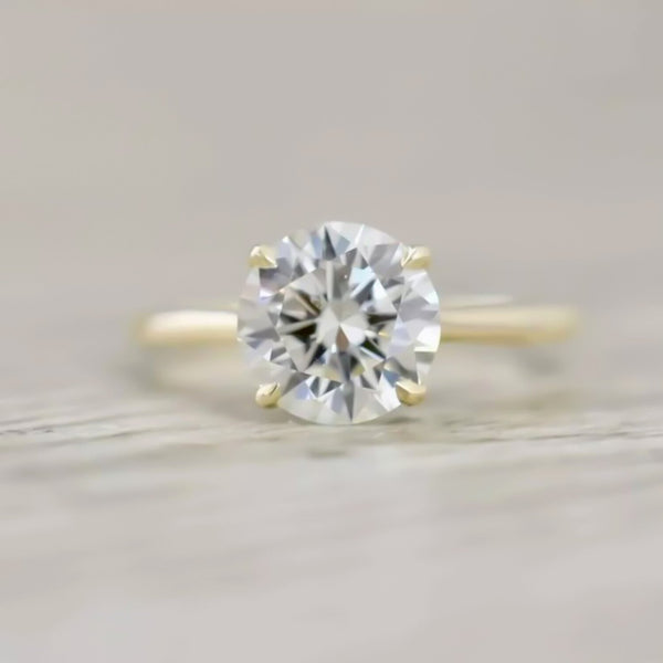 Certified 2.35ct VS1 White Moissanite Ring Birthday Gift Jewellery 18K Gold Plated Ve 18K Gold Plated