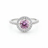 Certified 1.5ct VVS1 Pink Moissanite Solitaire Ring for Gift Use 18K Gold Plated Ve 18K Gold Plated