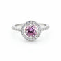 Certified 1.5ct VVS1 Pink Moissanite Solitaire Ring for Gift Use 18K Gold Plated Ve 18K Gold Plated