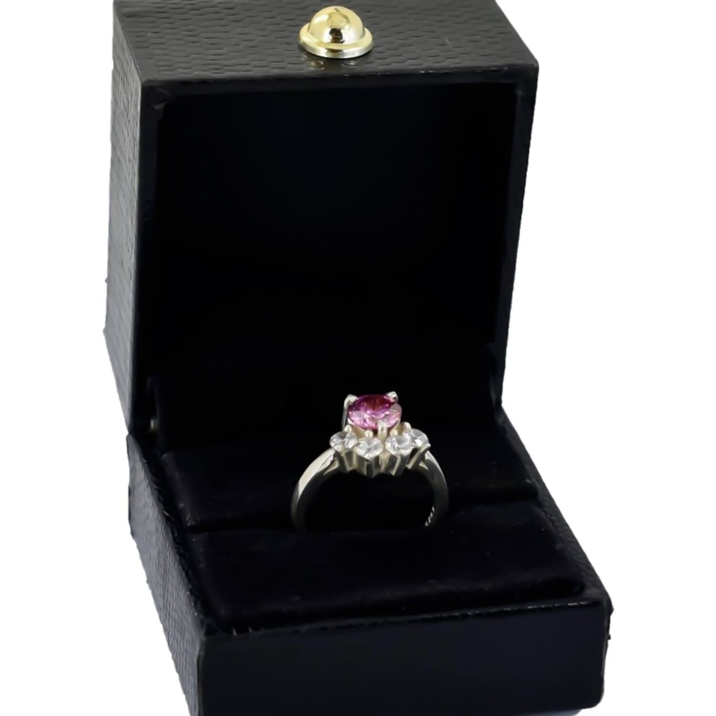 Certified 1.50ct VVS1 Pink Moissanite Ring Birthday Gift Jewellery 18K Gold Plated Ve 18K Gold Plated
