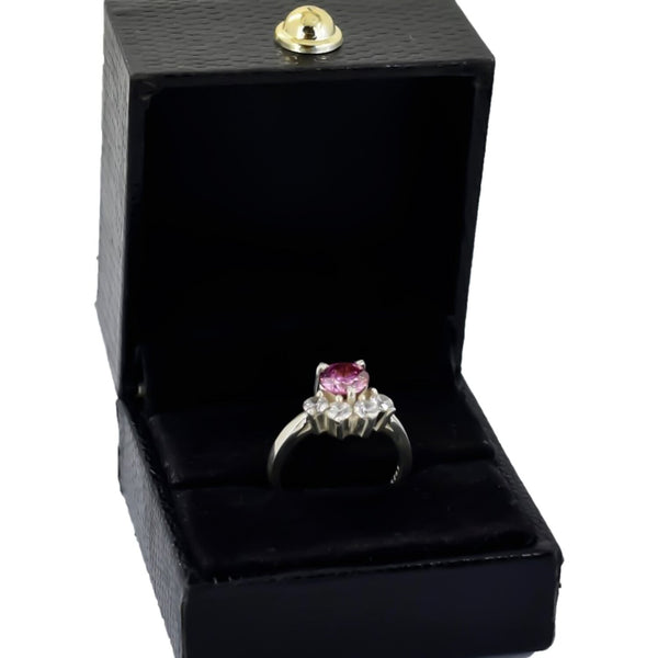Certified 1.50ct VVS1 Pink Moissanite Ring Birthday Gift Jewellery 18K Gold Plated Ve 18K Gold Plated