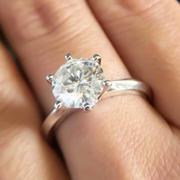 Certified 2.35ct VS1 White Moissanite Ring Birthday Gift Jewellery 18K Gold Plated Ve 18K Gold Plated