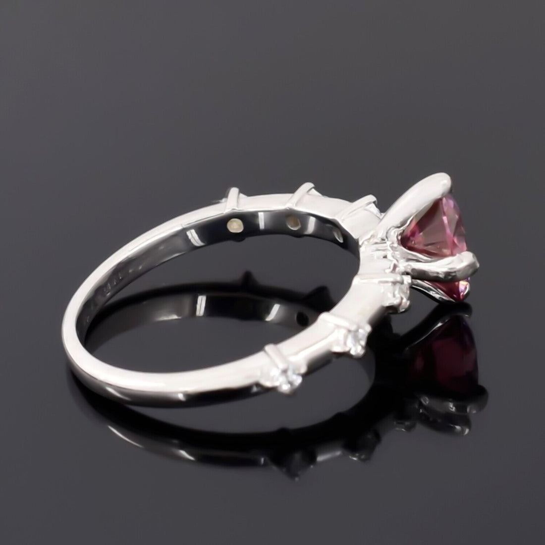 Certified 1.3ct Natural VVS1 Pink Moissanite Ring For Anniversary in 18K Gold Plated