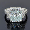 Certified Natural 4.45ct VS1 Radiant White Moissanite Ring Fine Jewellery 18K Gold Plated