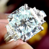 Certified Natural 4.45ct VS1 Radiant White Moissanite Ring Fine Jewellery 18K Gold Plated