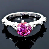 Certified 1.3ct Natural VVS1 Pink Moissanite Ring For Anniversary in 18K Gold Plated