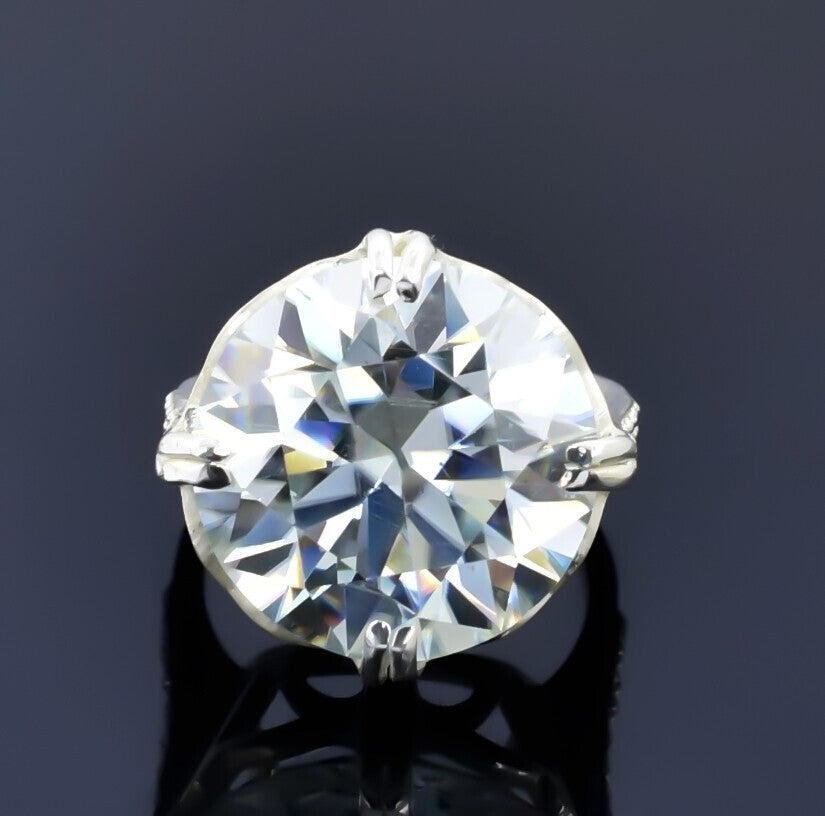 Certified Natural 10ct VS1 Round White Moissanite Ring Jewellery 18K Gold Plated Verm 18K Gold Plated