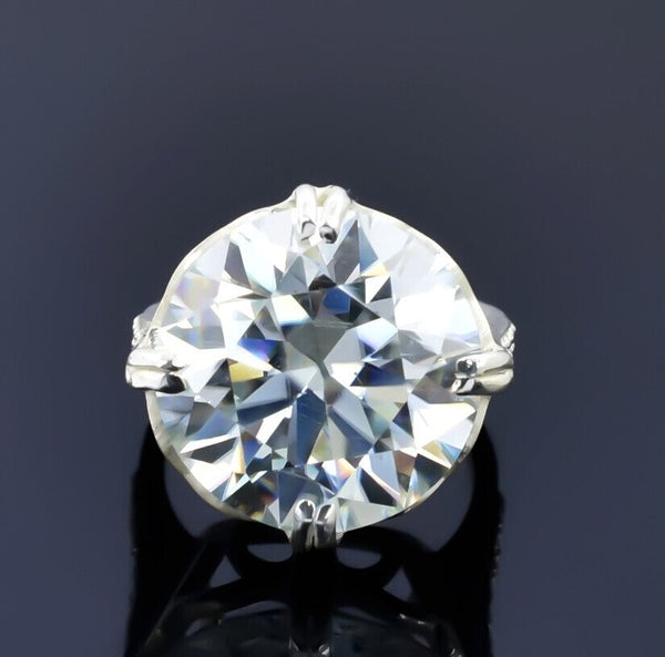 Certified Natural 10ct VS1 Round White Moissanite Ring Jewellery 18K Gold Plated Verm 18K Gold Plated