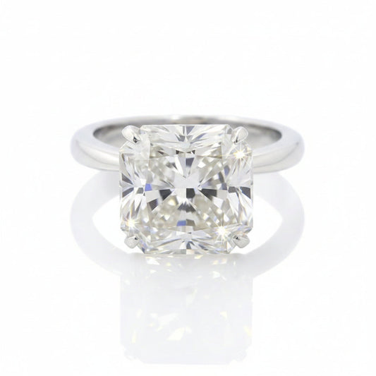 Certified Natural 4.90ct VS1 Radiant White Moissanite Ring For Birthday 18K Gold Plated