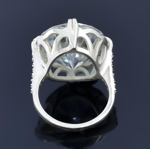 Certified Natural 10ct VS1 Round White Moissanite Ring Jewellery 18K Gold Plated Verm 18K Gold Plated
