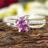Certified 1.35ct Natural VVS1 Round Pink Moissanite Ring in 18K Gold Plated